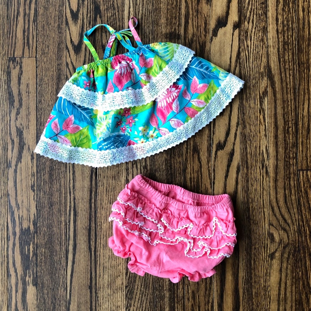 ✨NWOT Tommy Bahama 2 pc baby girl set, 3-6 Months